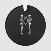 Skeleton Heart Hands Sign Halloween Kostuum Classi Ornament (voorkant)