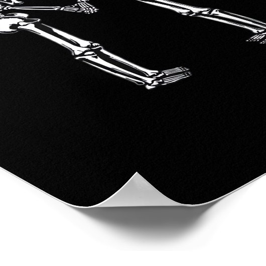 Skeleton Heart Hands Sign Halloween Kostuum Classi Poster (Hoek)