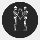 Skeleton Heart Hands Sign Halloween Kostuum Classi Ronde Sticker (Voorkant)