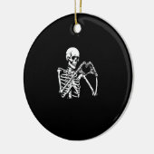 Skeleton Heart Hands Sign Halloween kostuum retro Keramisch Ornament (Links)