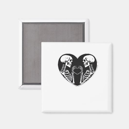 Skeleton Heart Hands Sign Halloween kostuum retro Magneet (Voorkant / Achterkant)