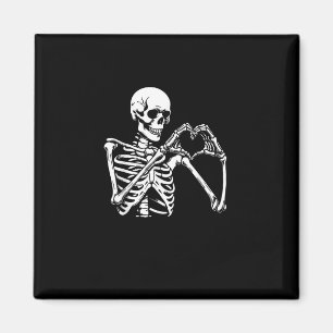 Skeleton Heart Hands Sign Halloween kostuum retro Magneet