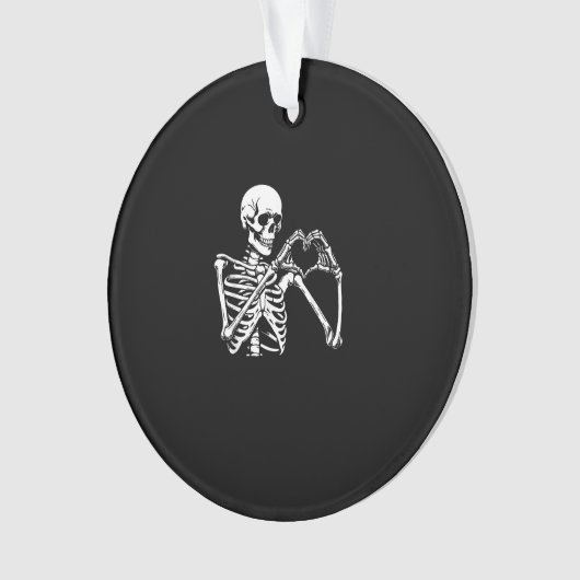 Skeleton Heart Hands Sign Halloween kostuum retro Ornament (voorkant)