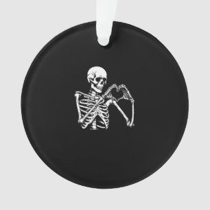 Skeleton Heart Hands Sign Halloween kostuum retro Ornament