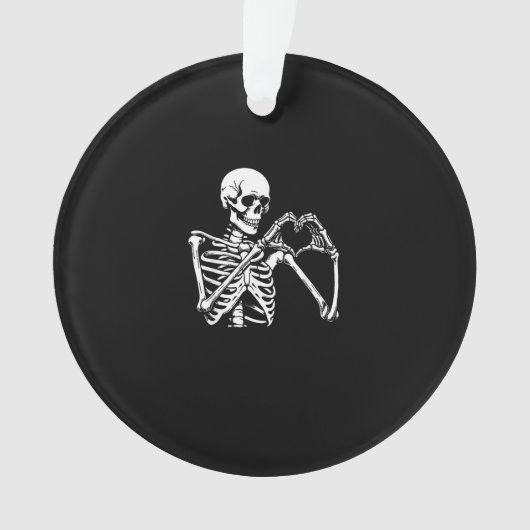 Skeleton Heart Hands Sign Halloween kostuum retro Ornament (voorkant)