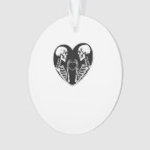 Skeleton Heart Hands Sign Halloween kostuum retro Ornament (voorkant)