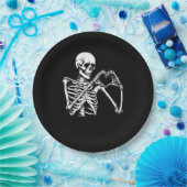 Skeleton Heart Hands Sign Halloween kostuum retro Papieren Bordje (Feest)