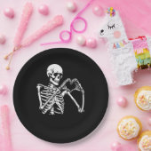 Skeleton Heart Hands Sign Halloween kostuum retro Papieren Bordje (Feest)