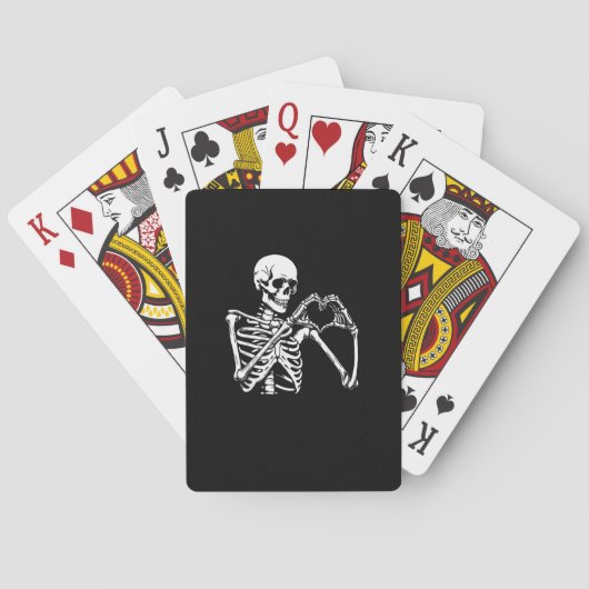 Skeleton Heart Hands Sign Halloween kostuum retro Pokerkaarten (Achterkant)