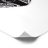 Skeleton Heart Hands Sign Halloween kostuum retro Poster (Hoek)