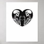 Skeleton Heart Hands Sign Halloween kostuum retro Poster (Voorkant)