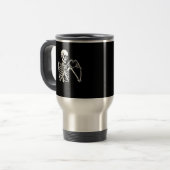 Skeleton Heart Hands Sign Halloween kostuum retro Reisbeker (Voorkant links)