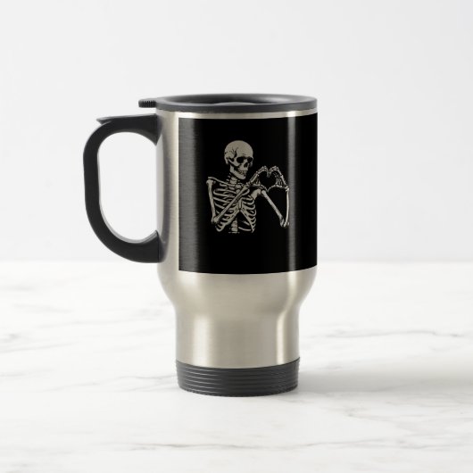 Skeleton Heart Hands Sign Halloween kostuum retro Reisbeker (Links)