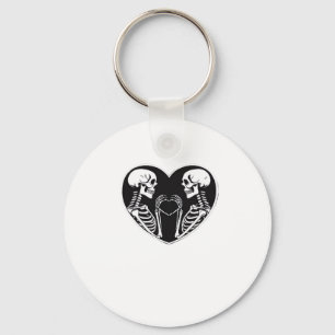 Skeleton Heart Hands Sign Halloween kostuum retro Sleutelhanger