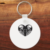 Skeleton Heart Hands Sign Halloween kostuum retro Sleutelhanger (Voorkant)