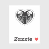 Skeleton Heart Hands Sign Halloween kostuum retro Sticker (Vel)