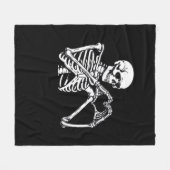 Skeleton Heart Hands Sign Halloween kostuum Trendi Fleece Deken (Voorkant (Horizontaal))