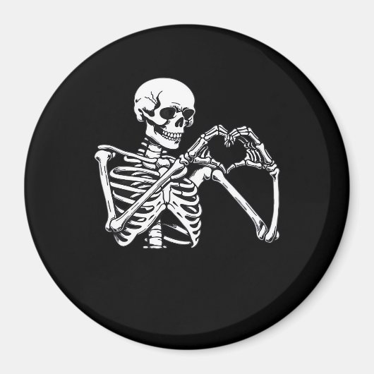Skeleton Heart Hands Sign Halloween kostuum Trendi Magneet (Voorkant)