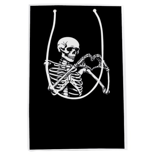 Skeleton Heart Hands Sign Halloween kostuum Trendi Medium Cadeauzakje (Voorkant)