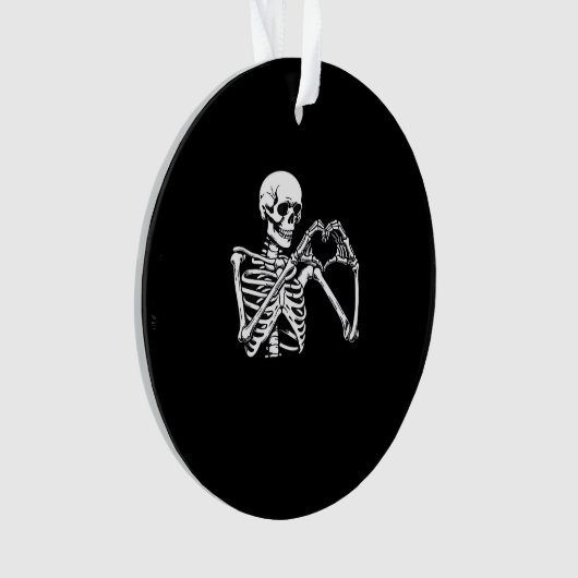Skeleton Heart Hands Sign Halloween kostuum Trendi Ornament (voorkant)