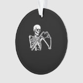 Skeleton Heart Hands Sign Halloween kostuum Trendi Ornament (voorkant)