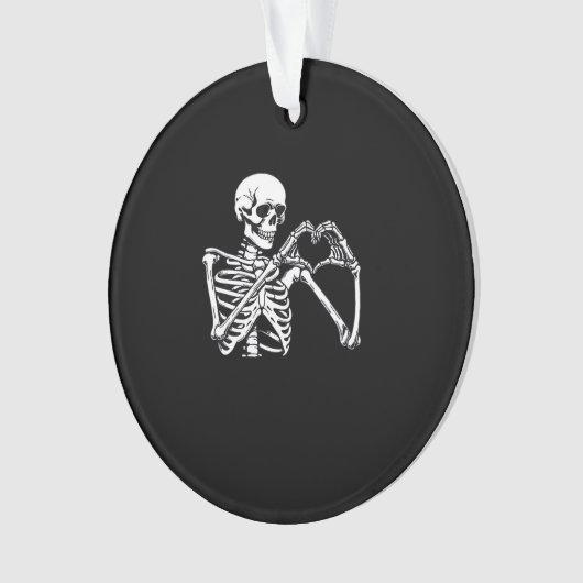 Skeleton Heart Hands Sign Halloween kostuum Trendi Ornament (voorkant)