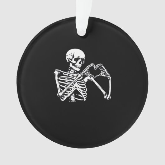 Skeleton Heart Hands Sign Halloween kostuum Trendi Ornament (voorkant)