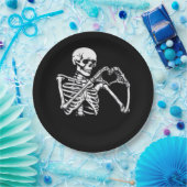 Skeleton Heart Hands Sign Halloween kostuum Trendi Papieren Bordje (Feest)