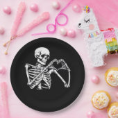 Skeleton Heart Hands Sign Halloween kostuum Trendi Papieren Bordje (Feest)