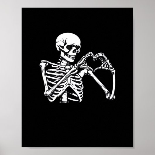 Skeleton Heart Hands Sign Halloween kostuum Trendi Poster (Voorkant)