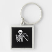 Skeleton Heart Hands Sign Halloween kostuum Trendi Sleutelhanger (Voorkant)
