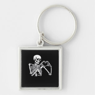 Skeleton Heart Hands Sign Halloween kostuum Trendi Sleutelhanger