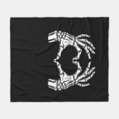 Skeleton Heart Hands Sign Halloween kostuum viraal Fleece Deken (Voorkant (Horizontaal))