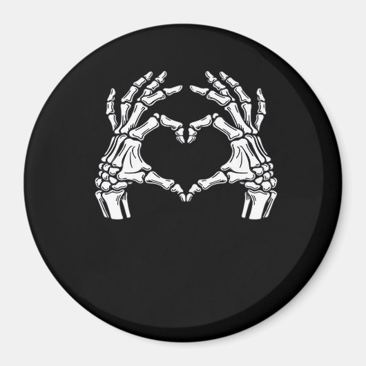 Skeleton Heart Hands Sign Halloween kostuum viraal Magneet (Voorkant)