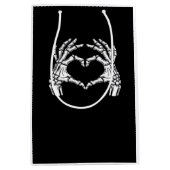 Skeleton Heart Hands Sign Halloween kostuum viraal Medium Cadeauzakje (Voorkant)