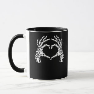 Skeleton Heart Hands Sign Halloween kostuum viraal Mok