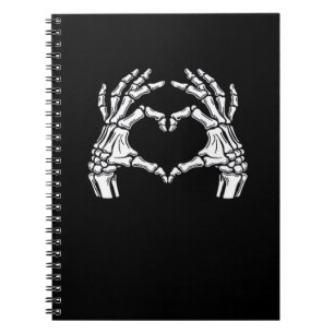 Skeleton Heart Hands Sign Halloween kostuum viraal Notitieboek