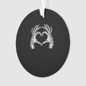 Skeleton Heart Hands Sign Halloween kostuum viraal Ornament (voorkant)