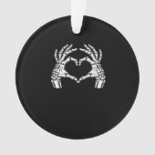 Skeleton Heart Hands Sign Halloween kostuum viraal Ornament (voorkant)