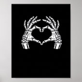 Skeleton Heart Hands Sign Halloween kostuum viraal Poster (Voorkant)