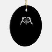 Skeleton Heart Hands Spiderweb Halloween Spooky Wo Keramisch Ornament (Rechts)