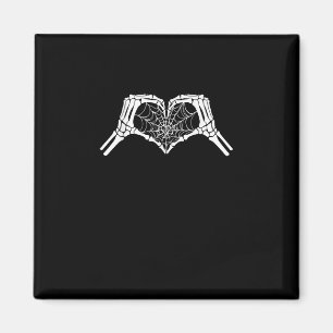 Skeleton Heart Hands Spiderweb Halloween Spooky Wo Magneet