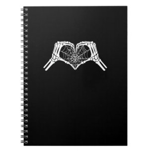 Skeleton Heart Hands Spiderweb Halloween Spooky Wo Notitieboek
