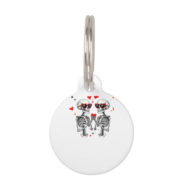Skeleton Heart Hands voor Trending Huisdierpenning (Voorkant)