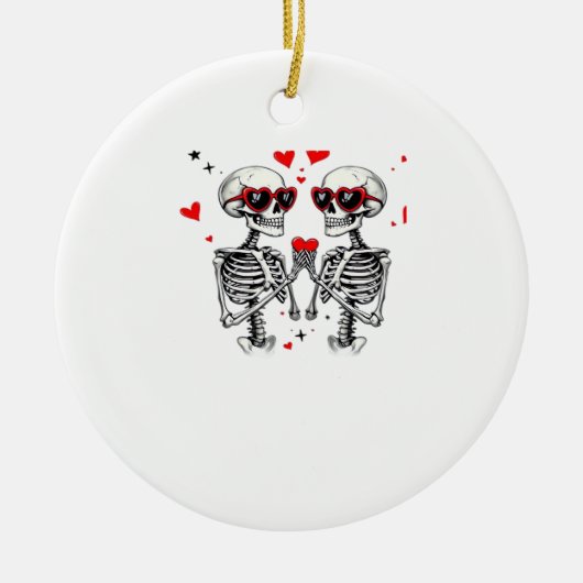 Skeleton Heart Hands voor Trending Keramisch Ornament (Voorkant)