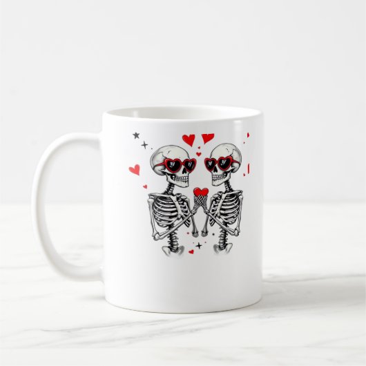 Skeleton Heart Hands voor Trending Koffiemok (Links)