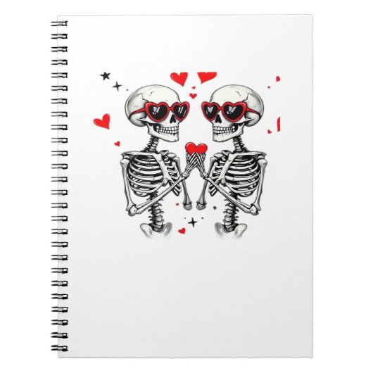 Skeleton Heart Hands voor Trending Notitieboek (Voorkant)