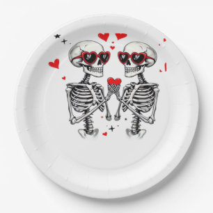 Skeleton Heart Hands voor Trending Papieren Bordje