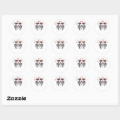 Skeleton Heart Hands voor Trending Ronde Sticker (Vel)