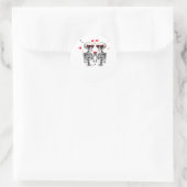 Skeleton Heart Hands voor Trending Ronde Sticker (Tas)